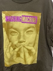 Washing Machine Graphic T-Shirt Olive Green Face Print Tee Size M NWOT