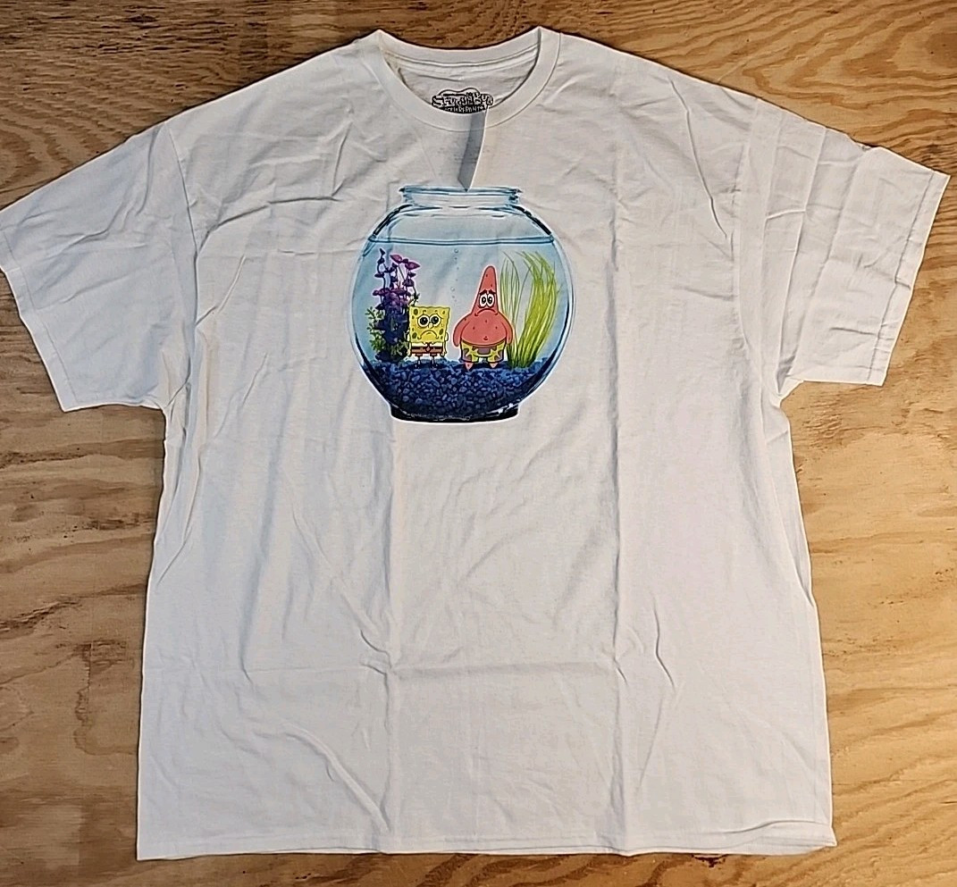 Spongebob Square Pants Pets Graphic White Cotton T-shirt Mens 2XL gallery