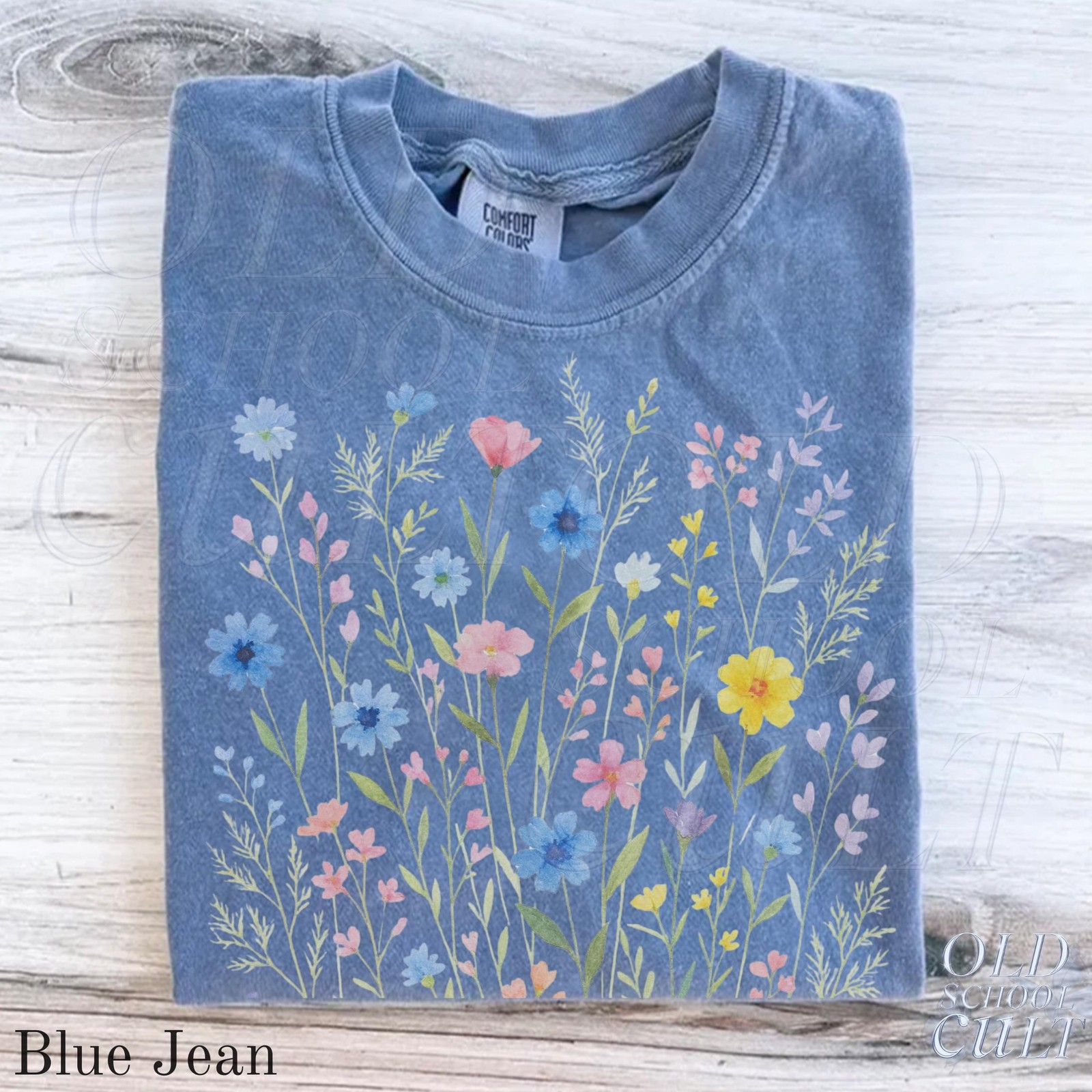 Wildflowers Vintage Style Comfort Colors Tshirt Retro Floral Print Shirt Blooms gallery