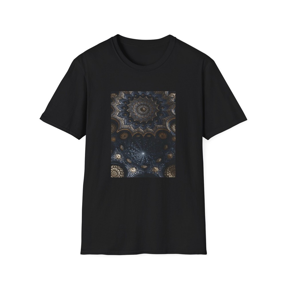 Blue Bronze Mandala T Shirt | Geometric Sacred Art Graphic Tee | Unisex