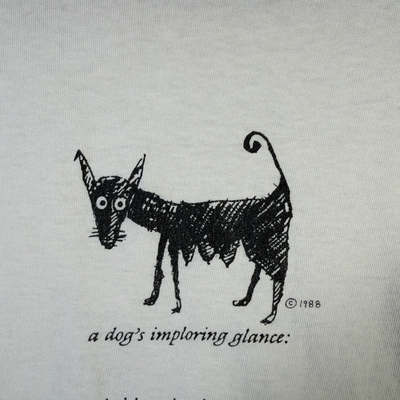 Vintage Mother Dog Studios Shirt Mens Large White 80s Art Abstract Poem Drawing gallery