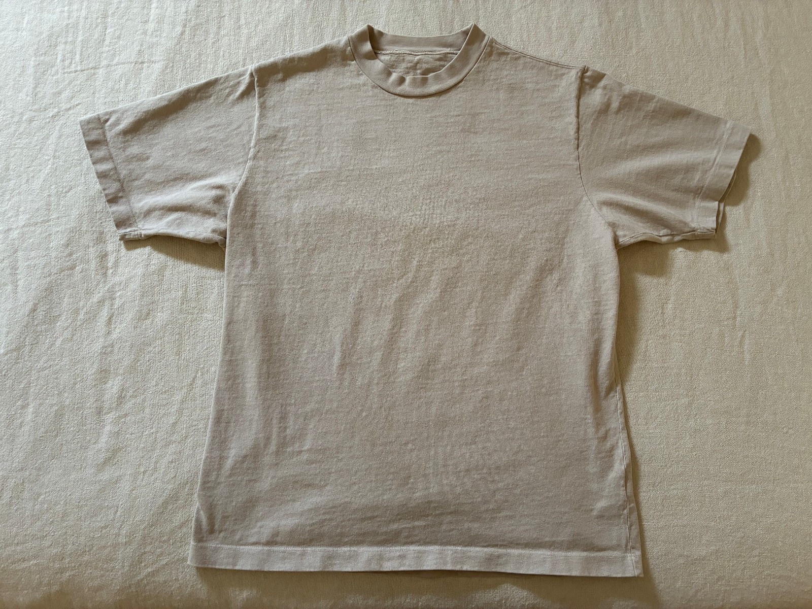 Lady White Co Shirt Mens Medium Oatmeal Rugby Tee Crew Neck Made in USA gallery