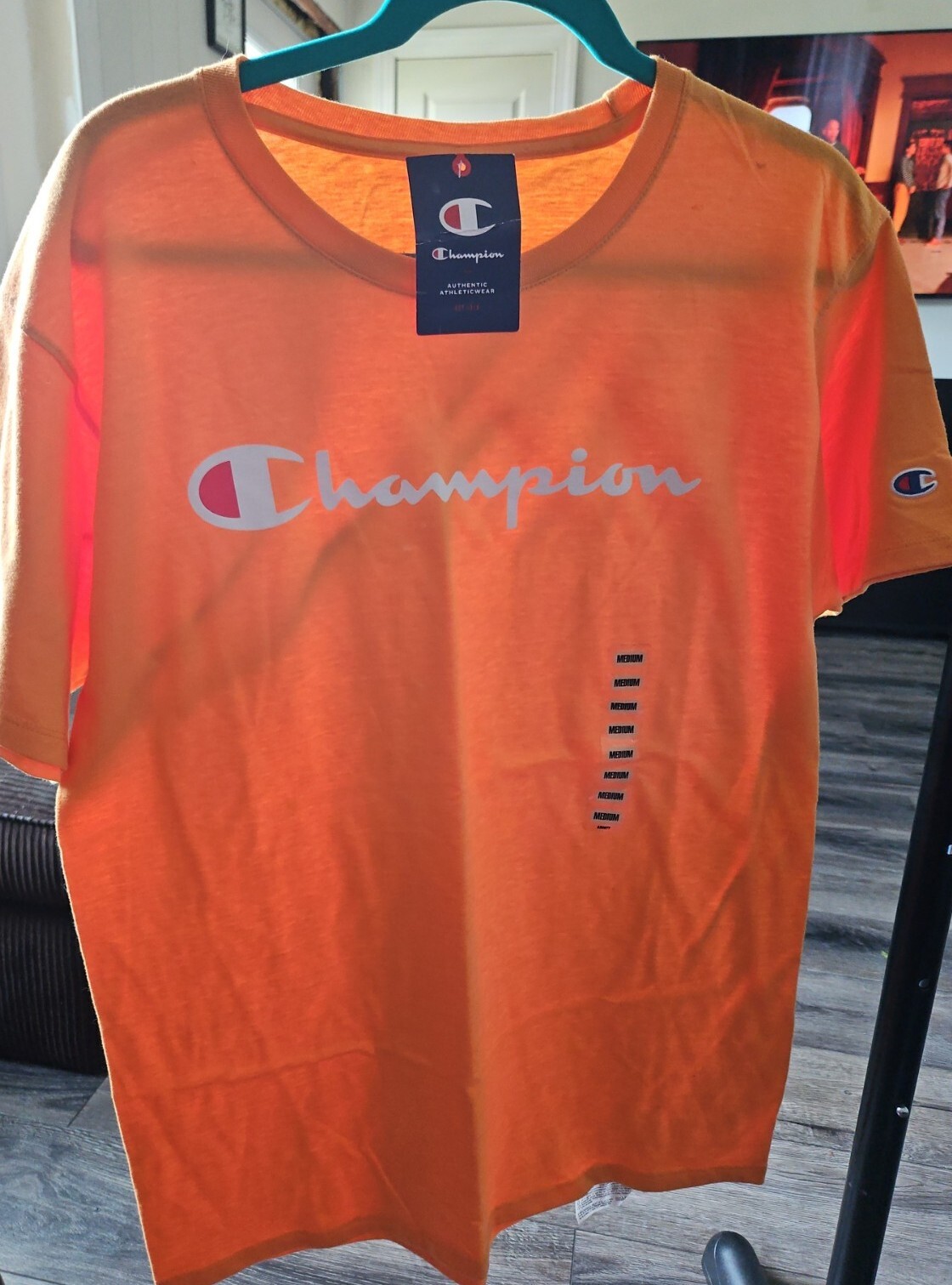 Champion Mens Medium Capri Orange Tshirt Shirt NEW w Tags Logo Free Shipping
