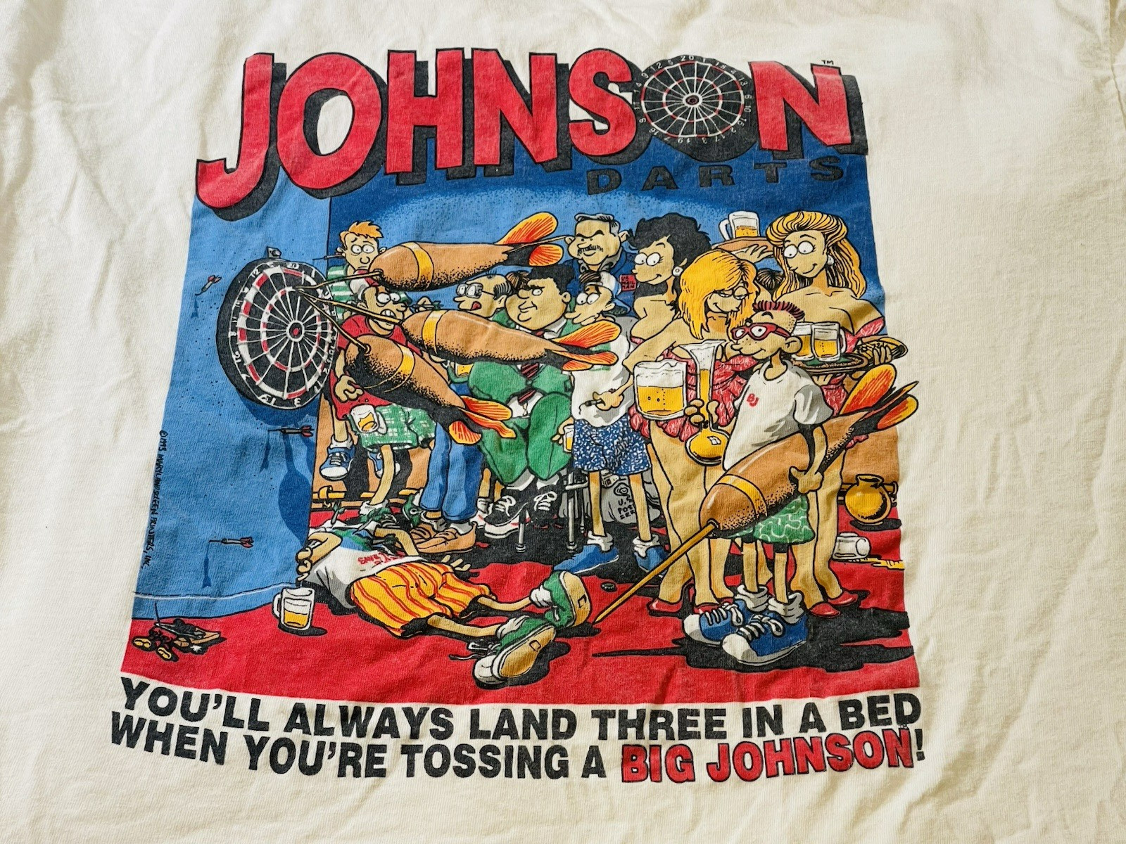 Vintage 1980s Single Stitch Big Johnson Funny T Shirt Size XL Made In USA gallery