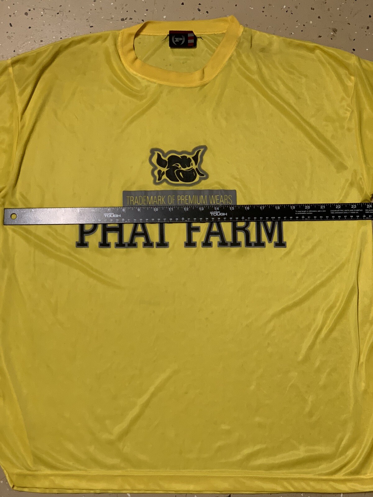 Vintage Phat Farm Men XL Yellow Sheer T Shirt Y2K Vibes Club Athletic Streetwear gallery