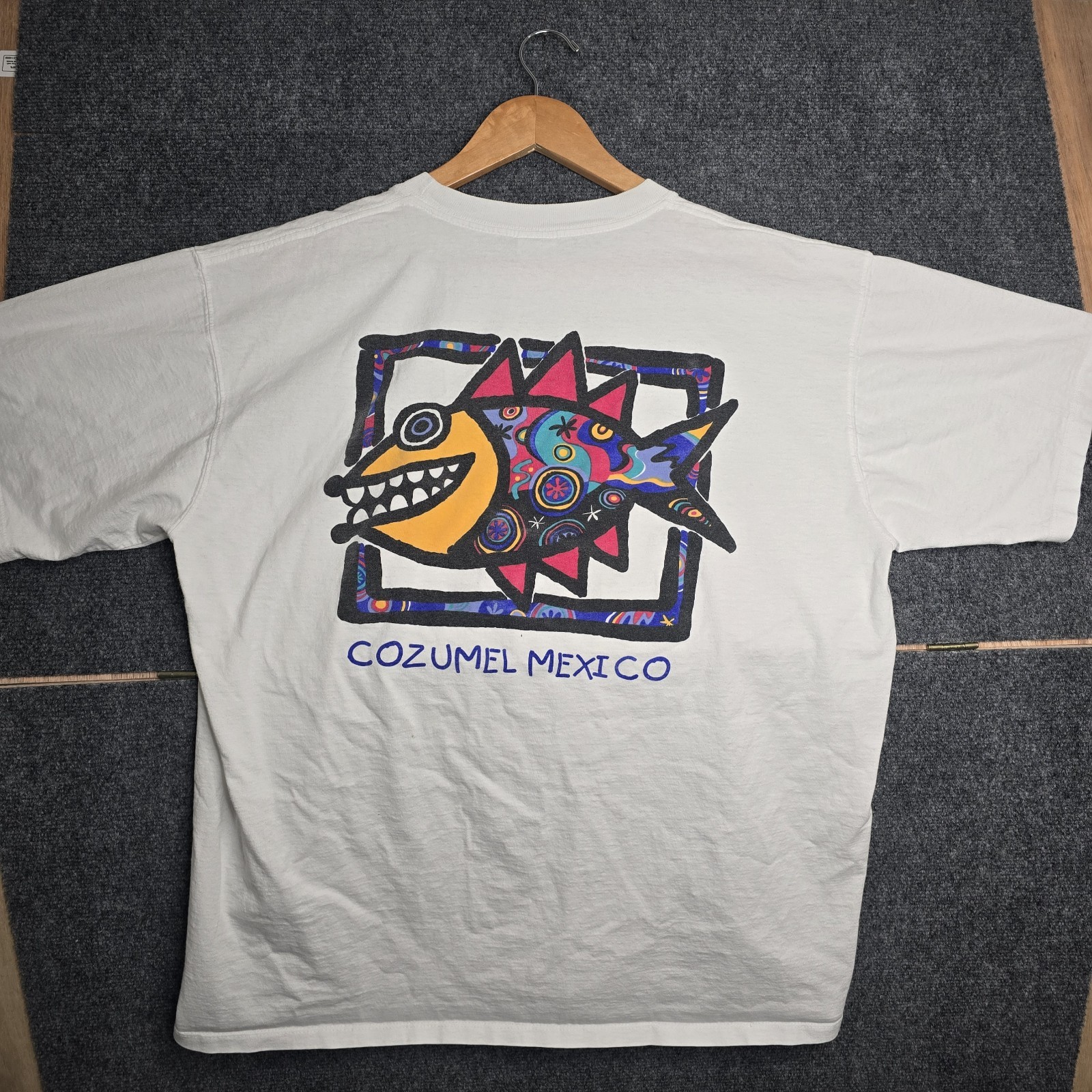 Anchor Cozumel Men's XL White T Shirt Fish Design gallery