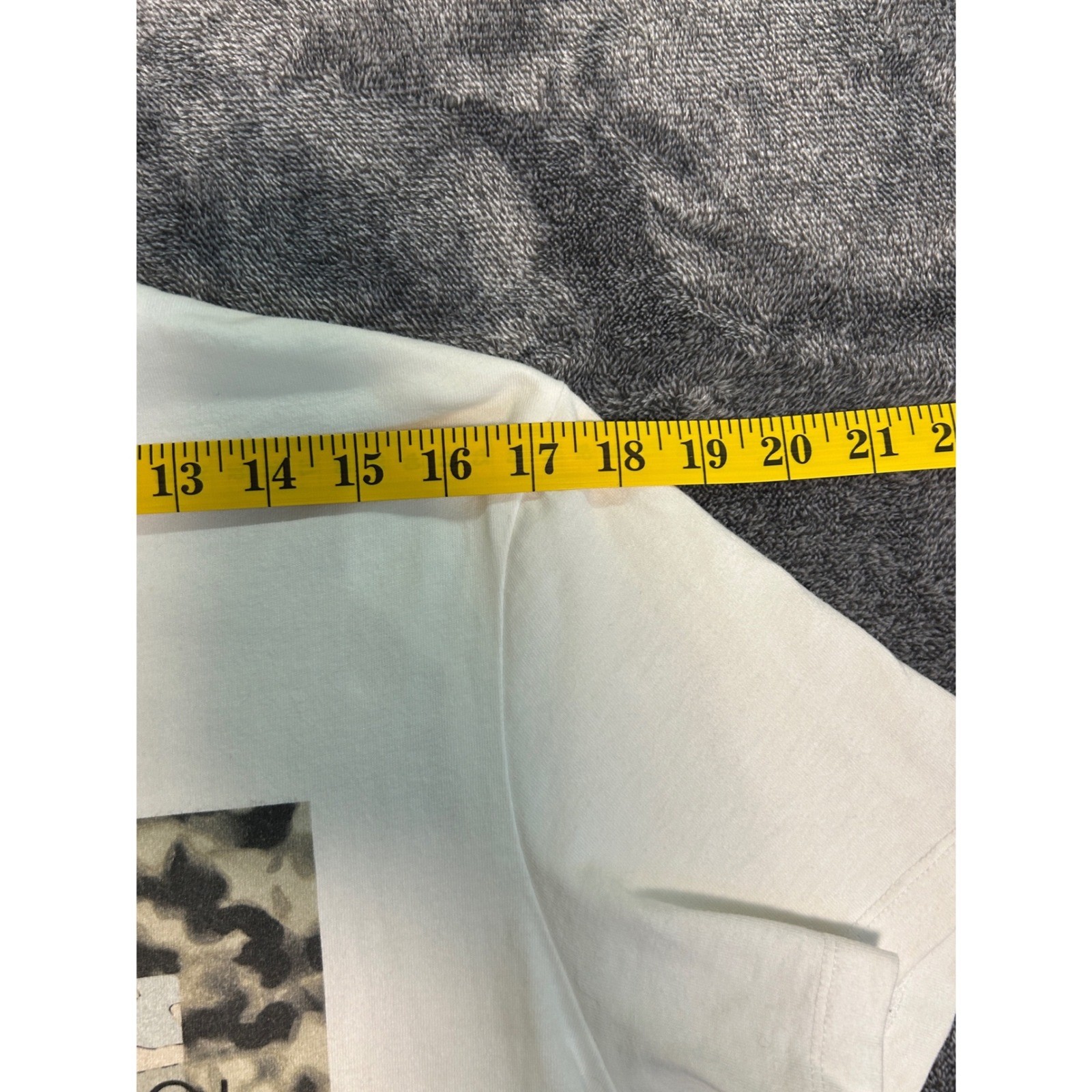AllSaints Mens Graphic T-Shirt White Leopard Camo Saints Logo Size Small gallery