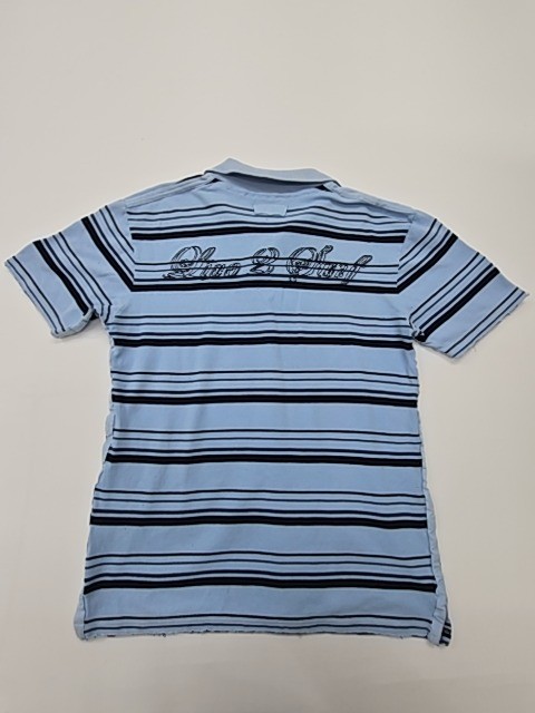 Levi’s Boys Polo Shirt Light Blue Striped Size 70 Regular Logo Knit NWT E gallery