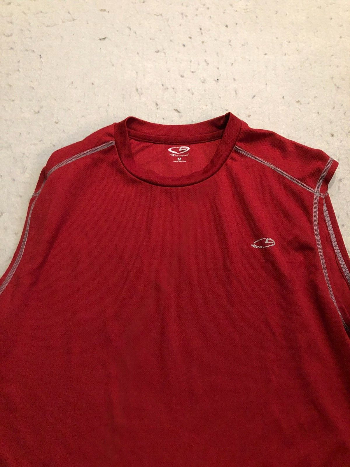 Champion Shirt Men's Medium Red Mesh Activewear Muscle Tank Top gallery