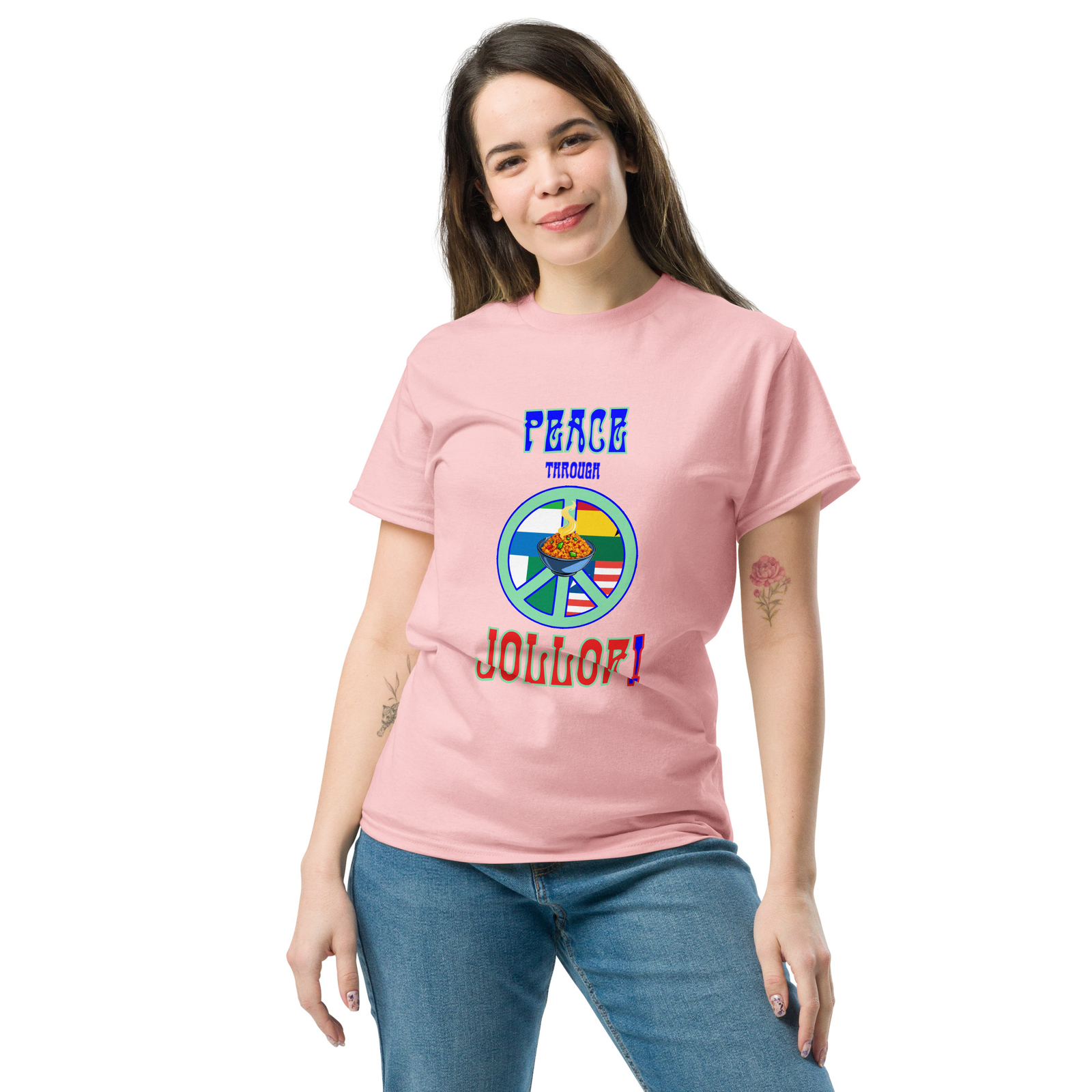 "Peace Through Jollof" Unisex T-shirt Africa Rice Nigeria Ghana Liberia Leone gallery