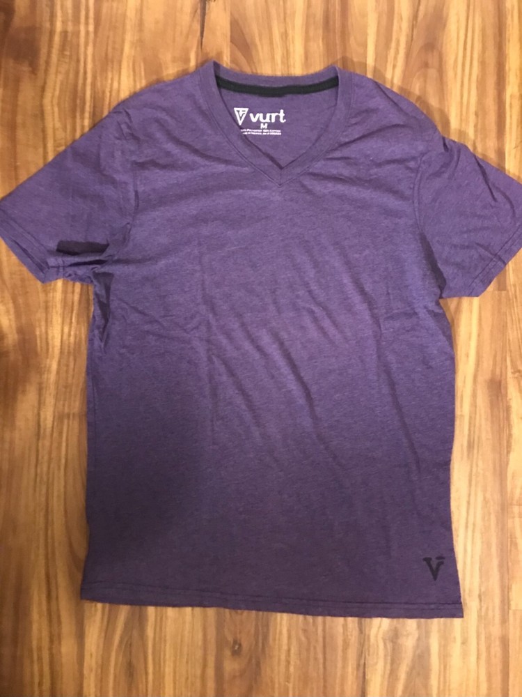 Vurt T-Shirt Purple Solid Medium V-neck Men’s