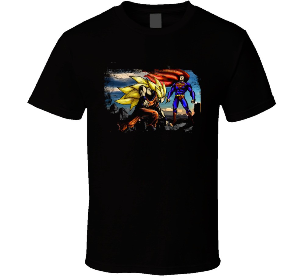 Goku Vs Superman Anime East West T Shirt gallery