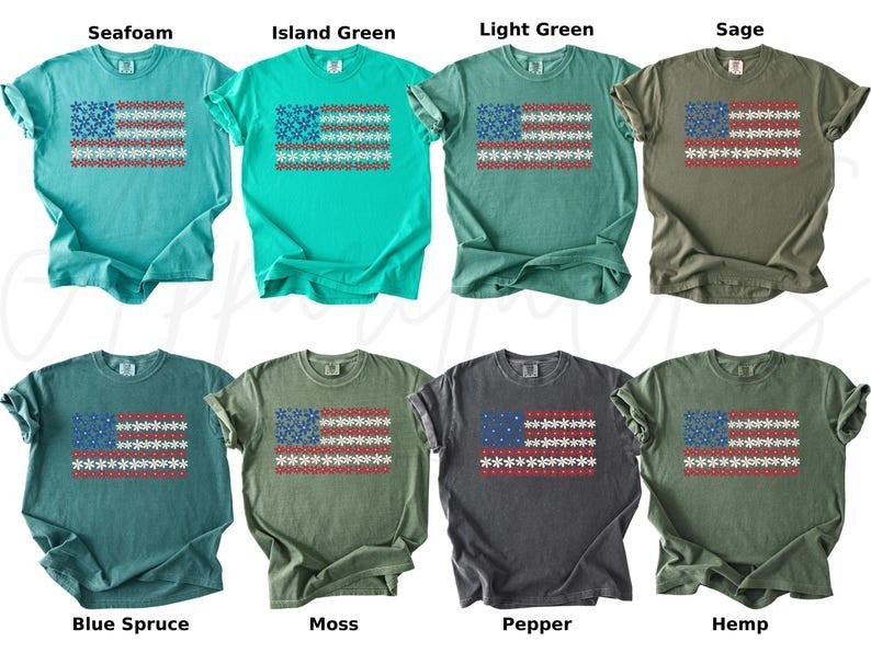 Comfort Colors Floral American Flag Shirt, 4th of July Shirt, Independence Day gallery