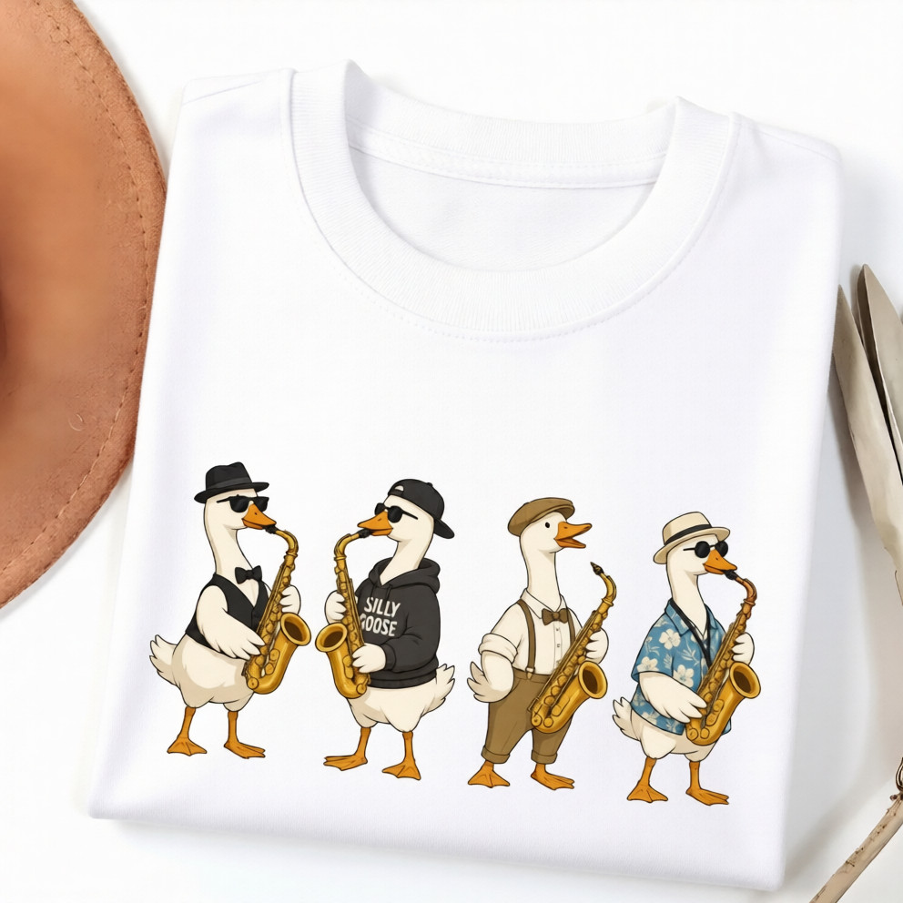 Saxophone Silly Goose Funny Band Student Gift T-Shirt gallery