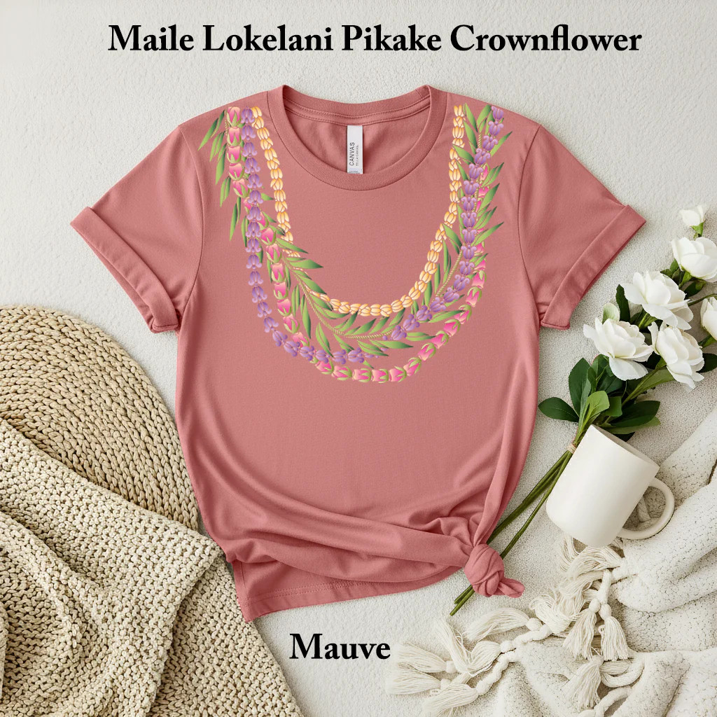 Maile Lokelani Pikake Crown Flower Lei T-Shirt gallery
