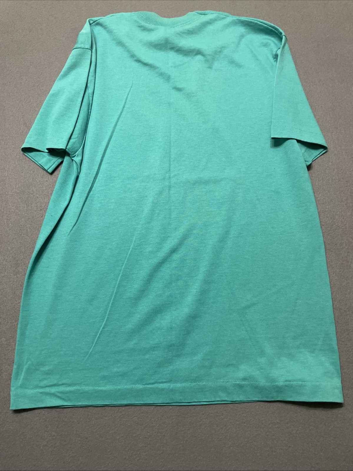 Single Stitch Screen Stars Tag 'I'd Rather Be Quilting.' Teal Crewneck Size LG gallery