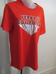 VERSACE COLLECTION Designer Girocollo Red Tee Shirt Medium NWT
