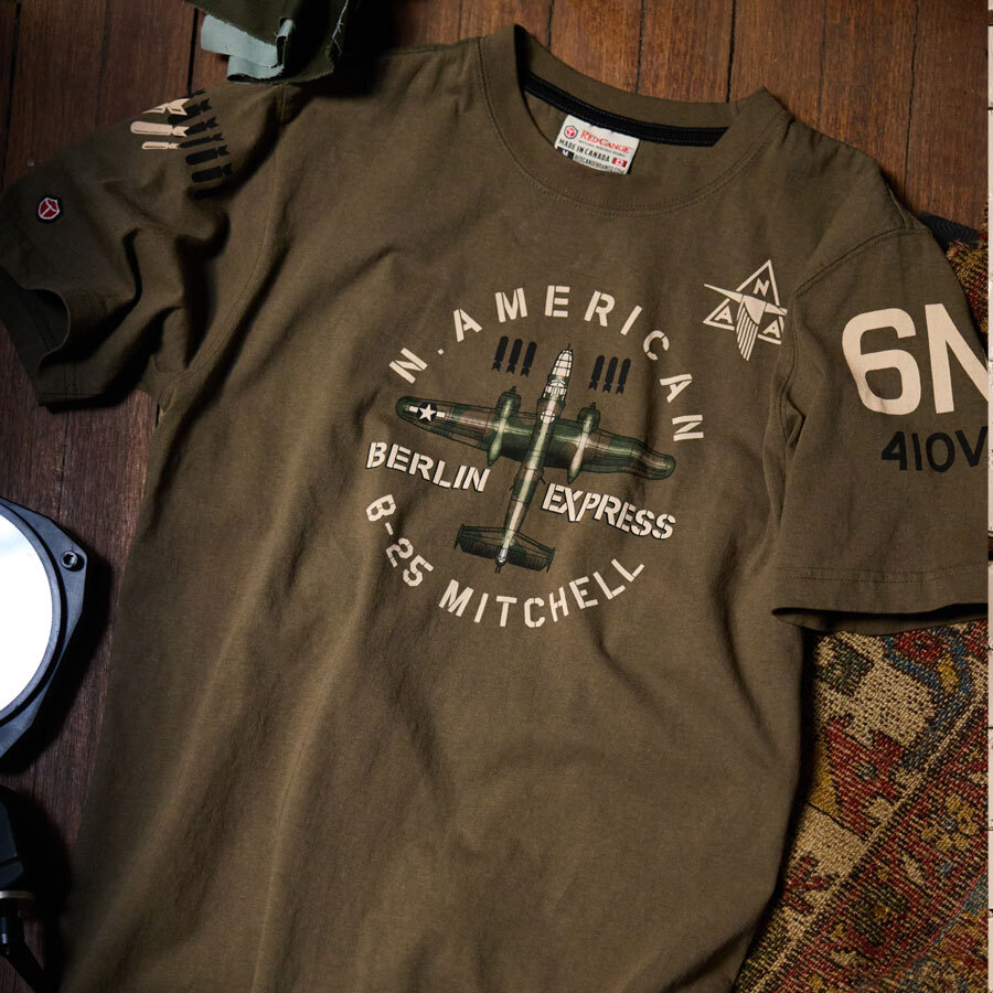 Red Canoe B-25 Mitchell T-Shirt, Olive -- Choose Size gallery