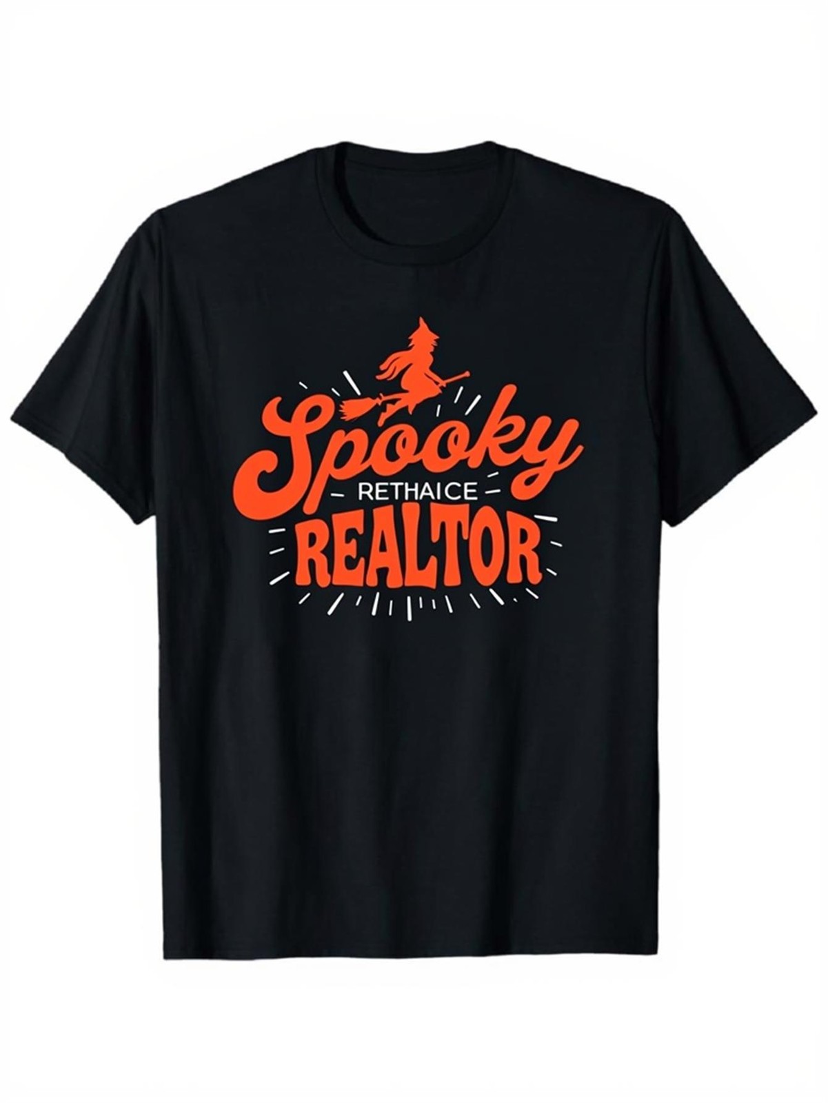 Spooky Realtor Halloween T Shirt for Men Women Black Short Sleeve Casual Graph