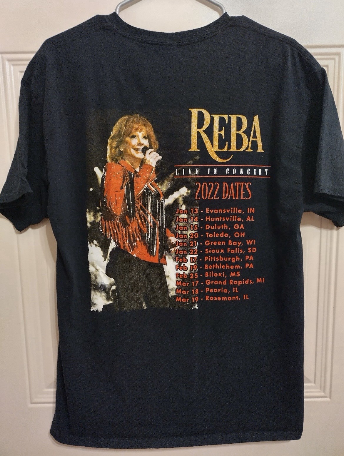 Reba McEntire 2022 Tour Shirt Large Live In Concert Country Music Black BG18 gallery
