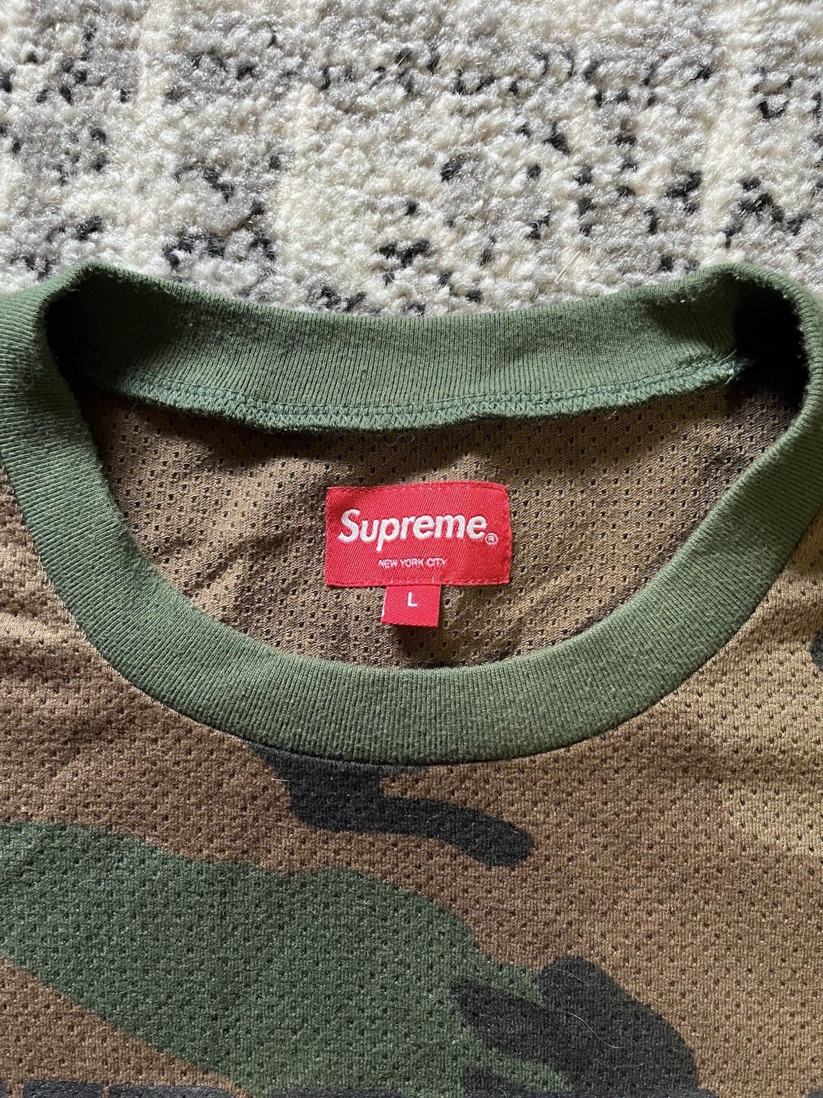 Supreme Cotton Mesh Gradient Logo Top Woodland Camo SS20 gallery