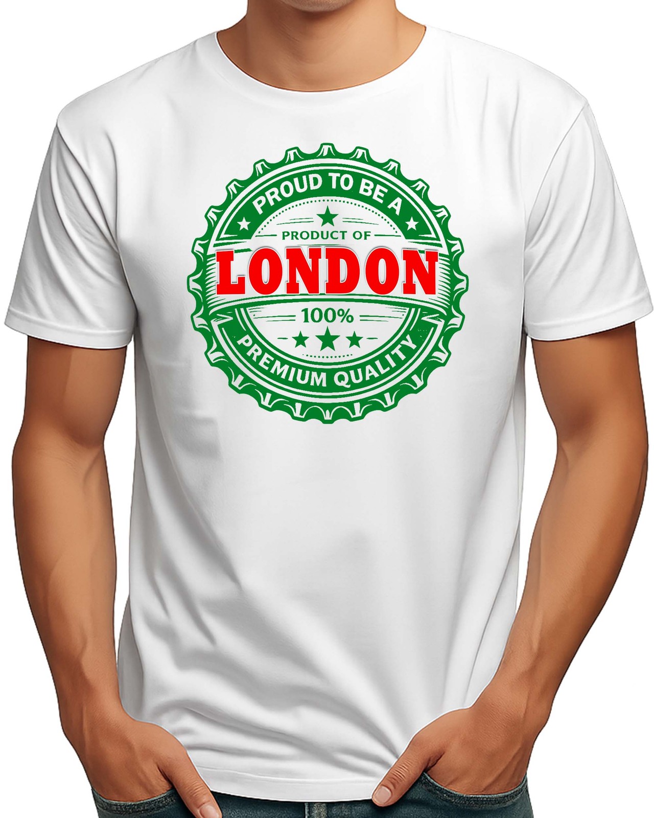 LONDON PLACE OF BIRTH MENS FUNNY BEER T-SHIRT