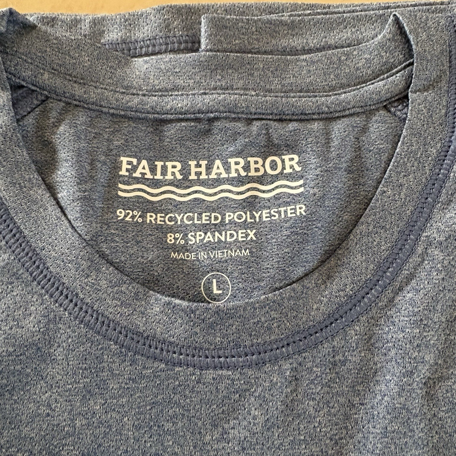 Fair Harbor Breezeknit Tee Shirt Heather Navy - Men’s Sz Large gallery