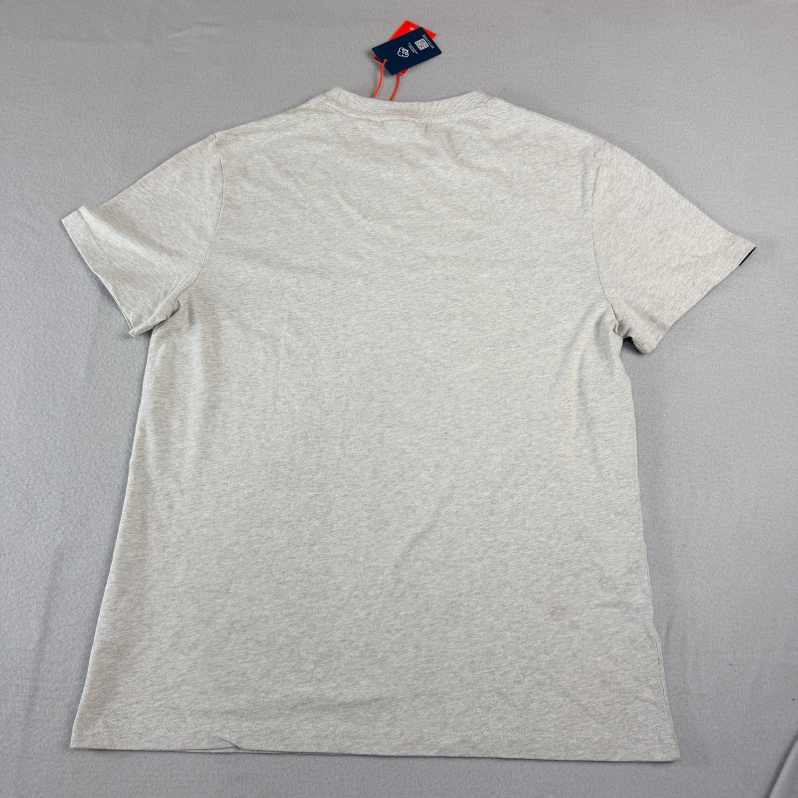 Superdry Mens Grey Marl Embroidered Logo Cotton Crew Neck Soft T-Shirt Sz L gallery