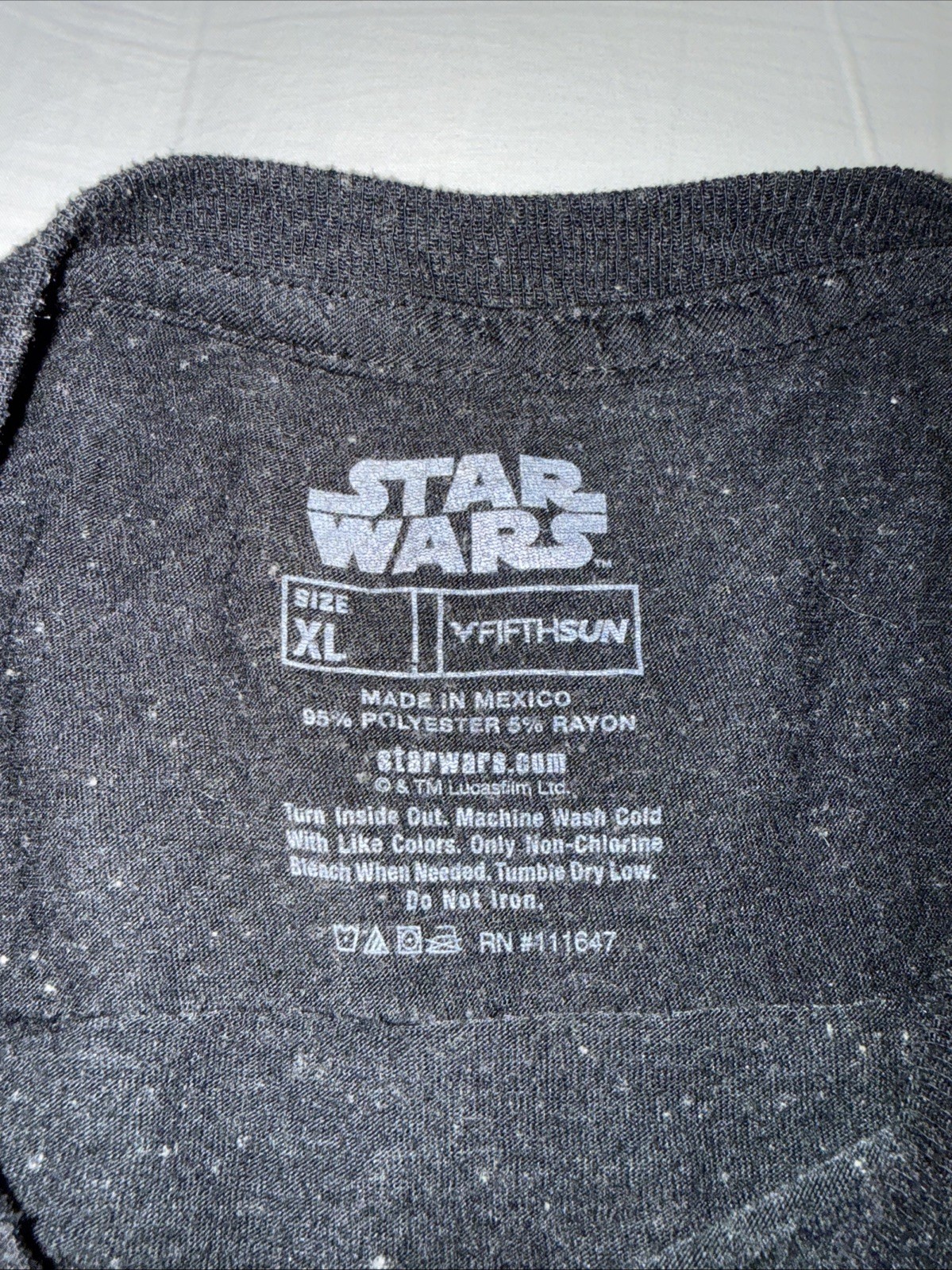 Star Wars Fifth Sun T-Shirt Death Star Graphic Tee Mens Size XL Tee BlackSpeckle gallery