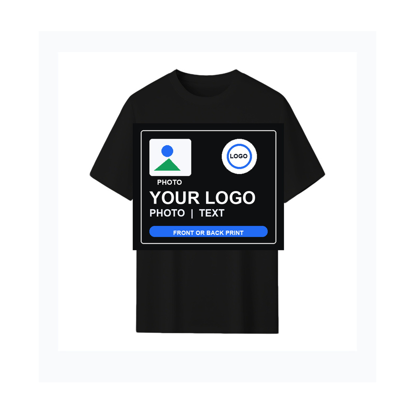Custom T-Shirt Personalized Unisex Front & Back Print Your Photo Logo Design gallery