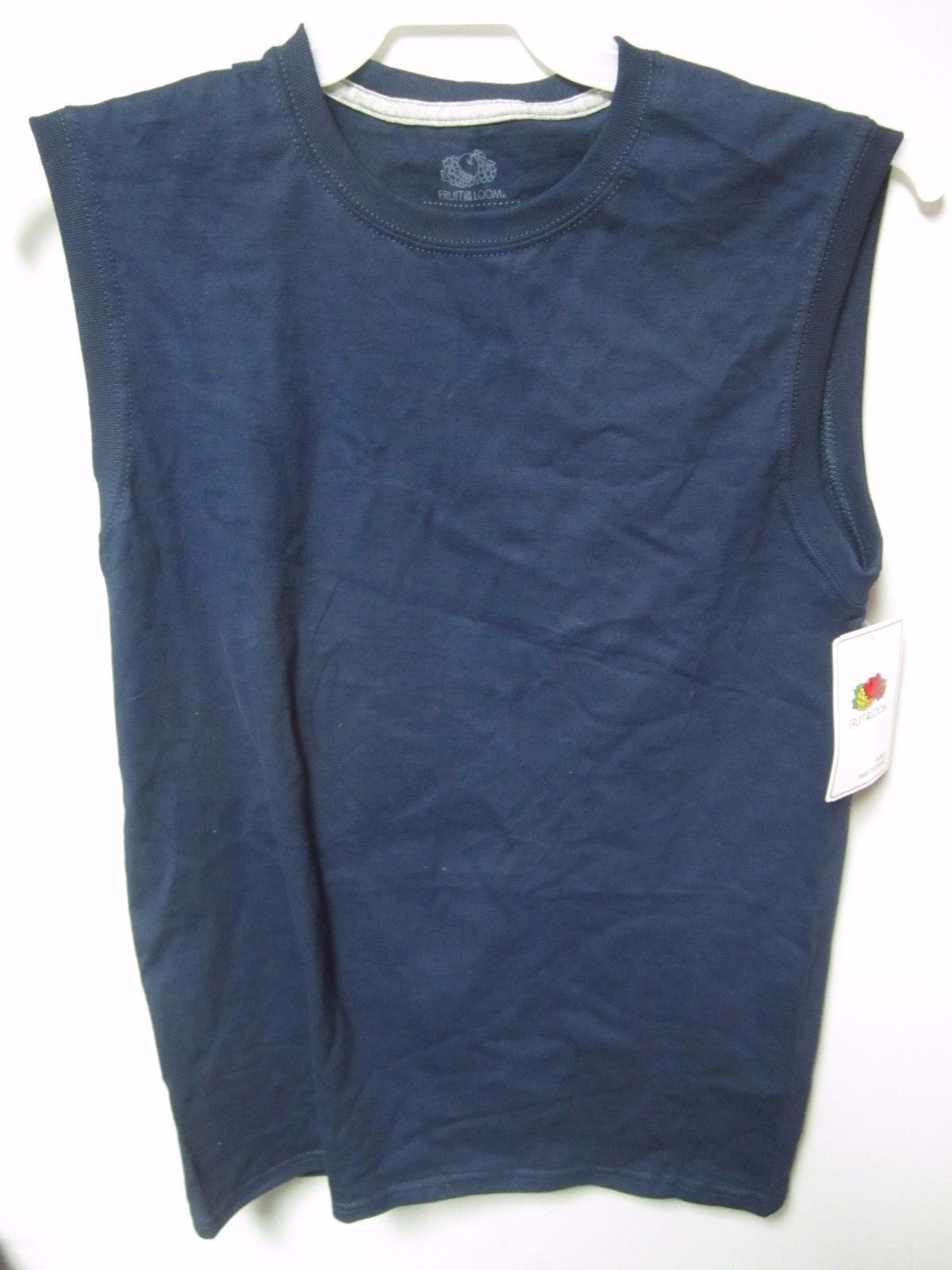 Fruit of the Loom Men's Navy Muscle T-Shirt w/ Rib Trim Size S (34/36) gallery