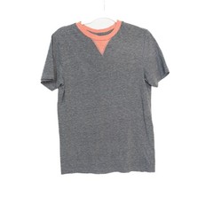 Arizona Jean Co. Size S Heather Gray & Coral Contrast Crew Neck Short-Sleeve