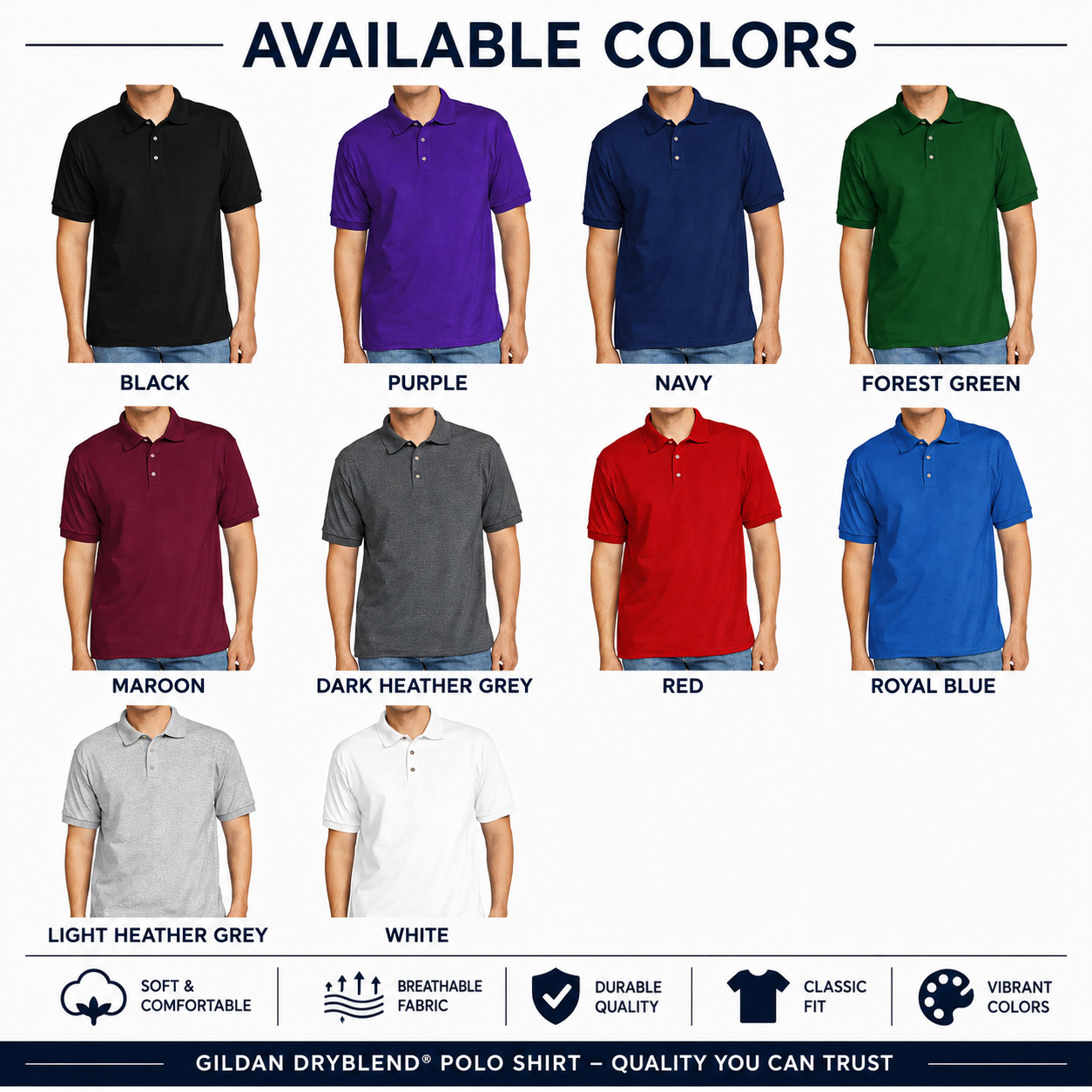 Personalized Customized Polo Your Logo Photo & Text Men's Shirt USA New Gift Tee gallery