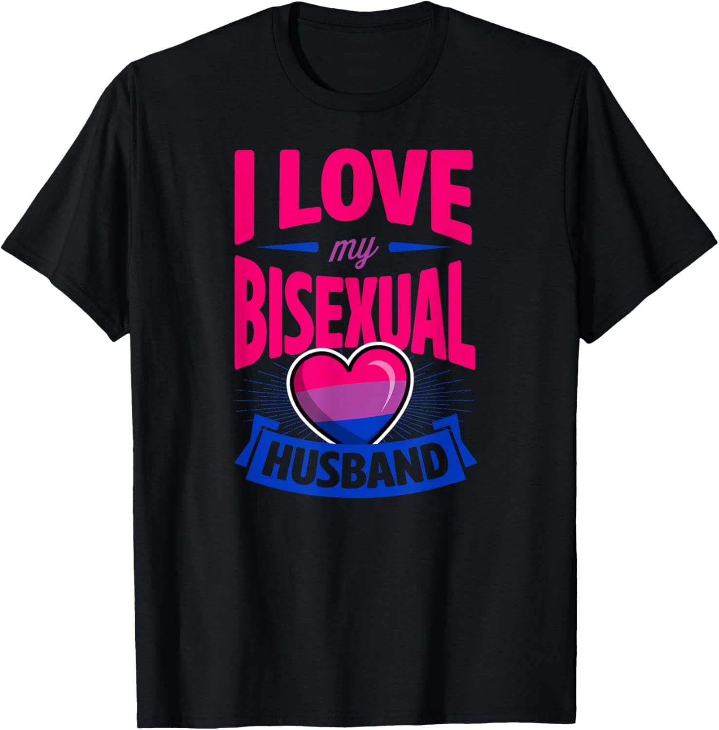 I Love My Bisexual Husband Cute Bi Pride Anniversary Couple T-Shirt