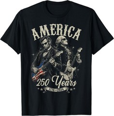 George Washington Lincoln Playing Guitar Abe Lincoln 250th T-Shirt
