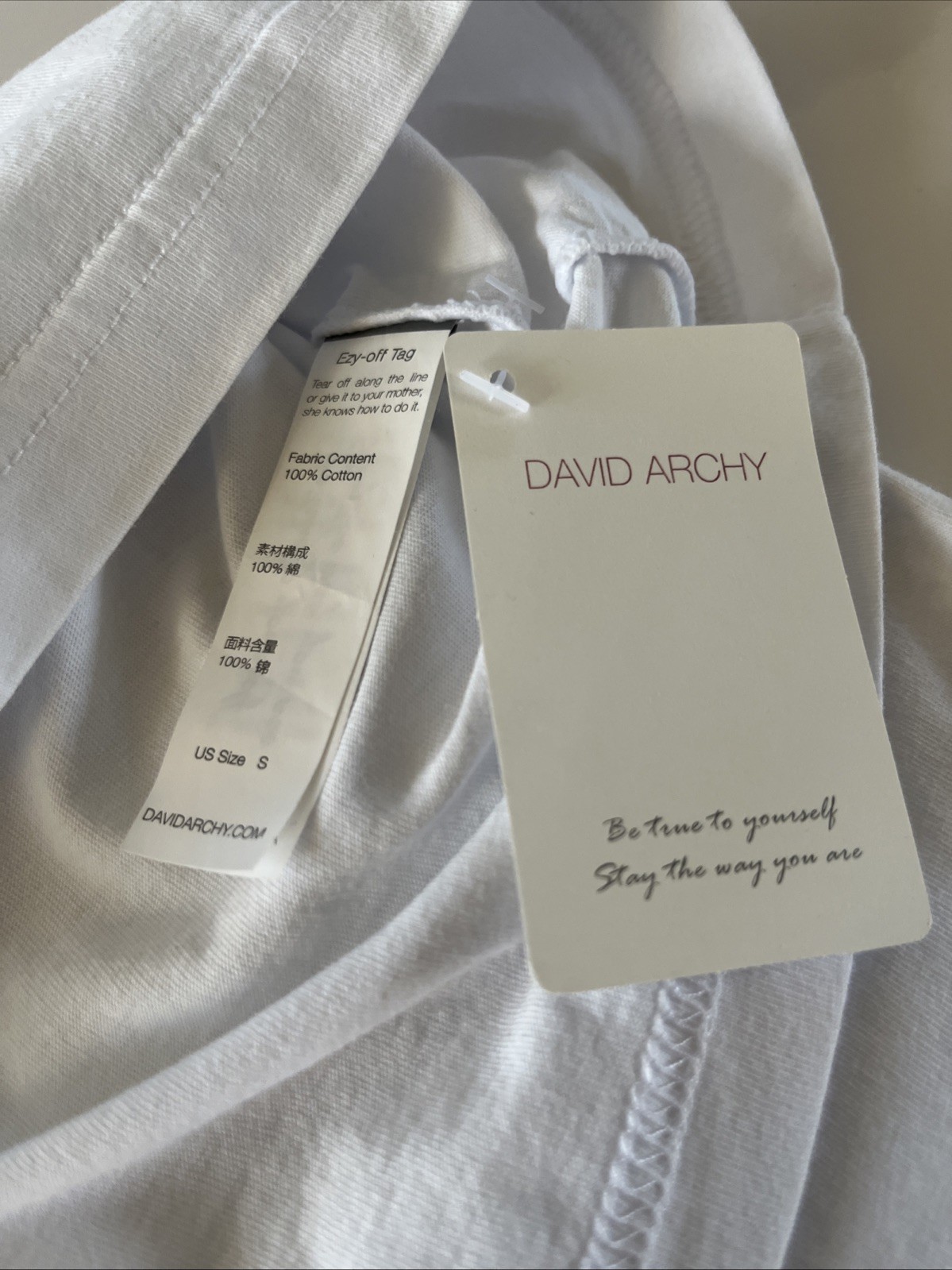 DAVID ARCHY Men's Undershirt T-Shirts White bamboo Small 4 Pack gallery