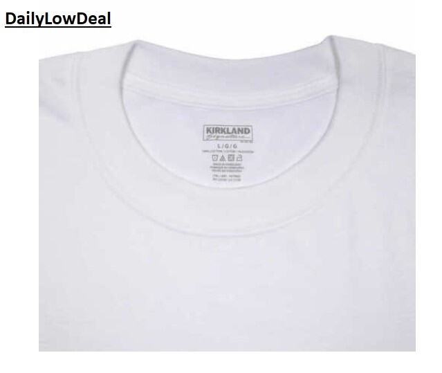 Kirkland Men's White 100% Cotton Crew Neck T-shirt FREE SHIPPING! 2 OR 6 PACK gallery
