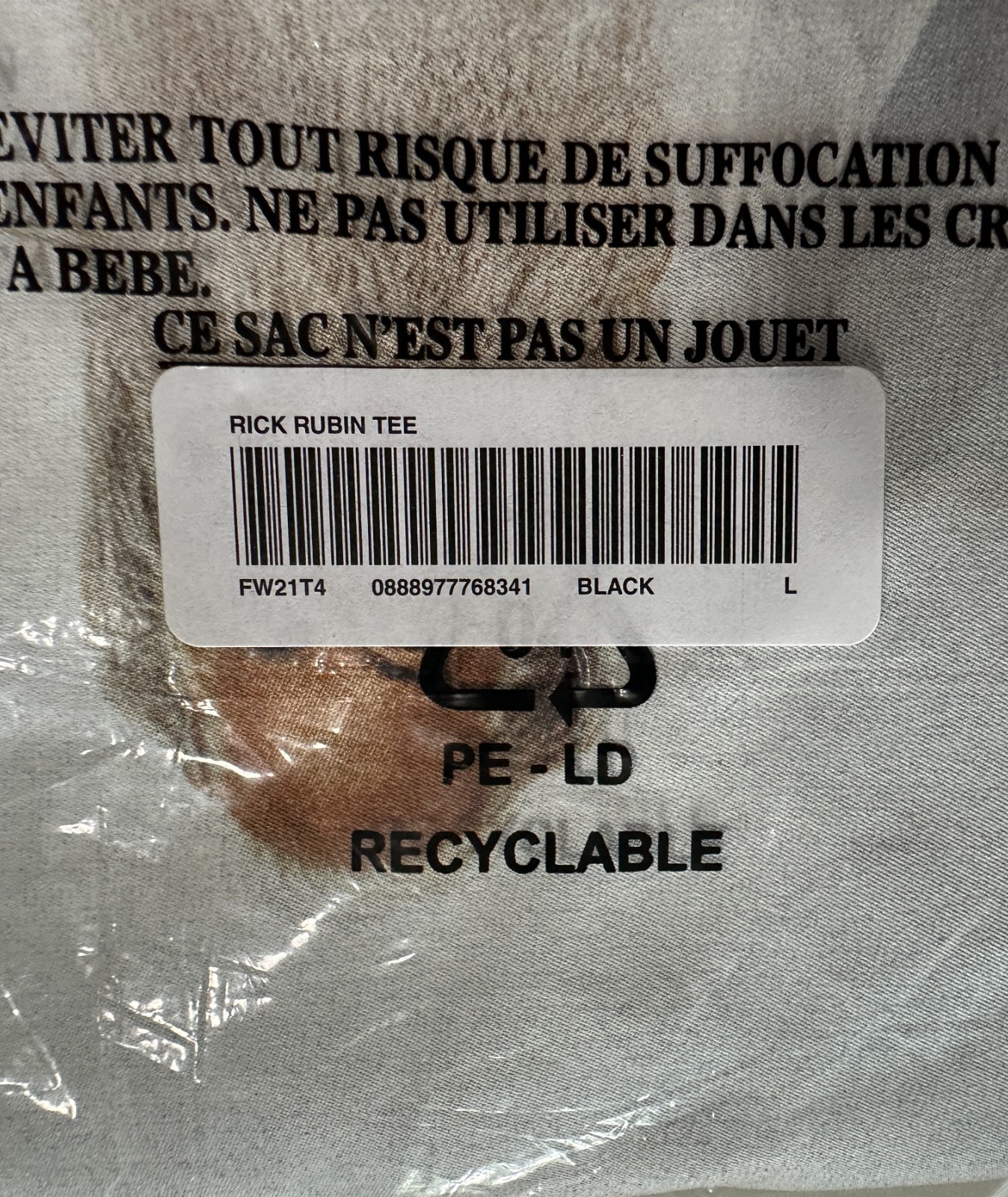Supreme "Rick Ruben" Photo Tee Black sz L (2021) * NEW/SEALED* box logo carti gallery