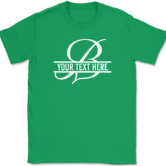 Letter B Monogram Your Text Here Custom T-Shirt Personalize Family Tee