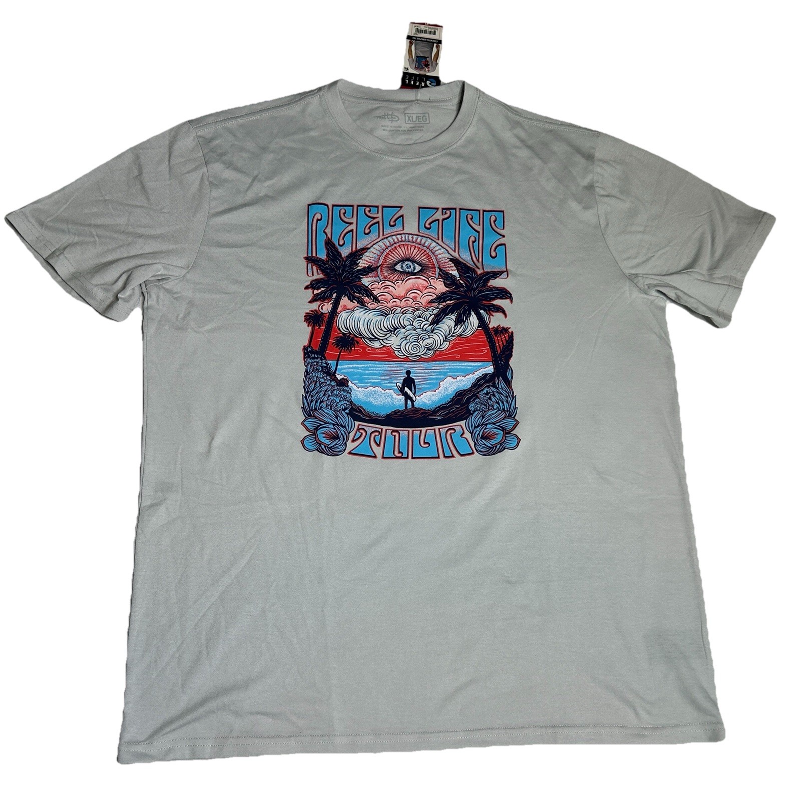 Reel Life Tshirt Mens Size XL Short Sleeve Relaxed Fit Graphic Double Sided New gallery