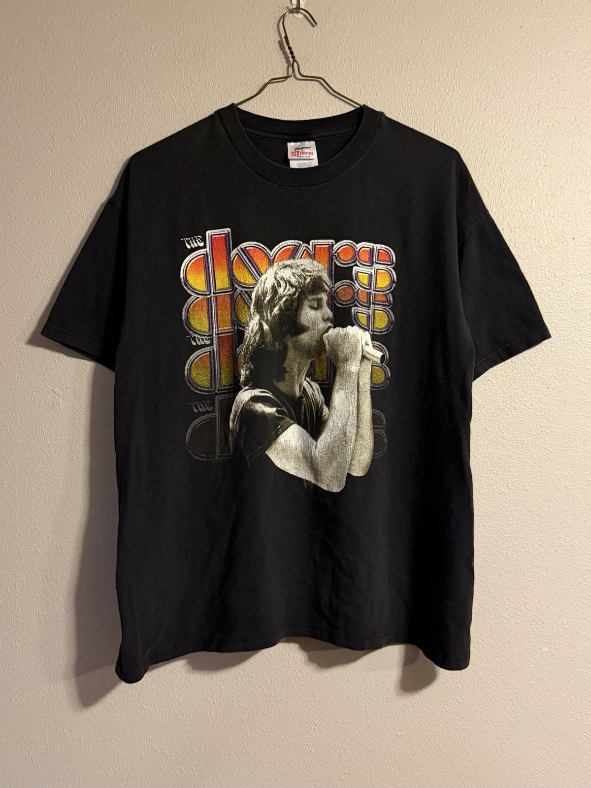 Vintage 90s 1998 Jim Morrison The Doors Black Graphic Band T Shirt Stedman XL gallery