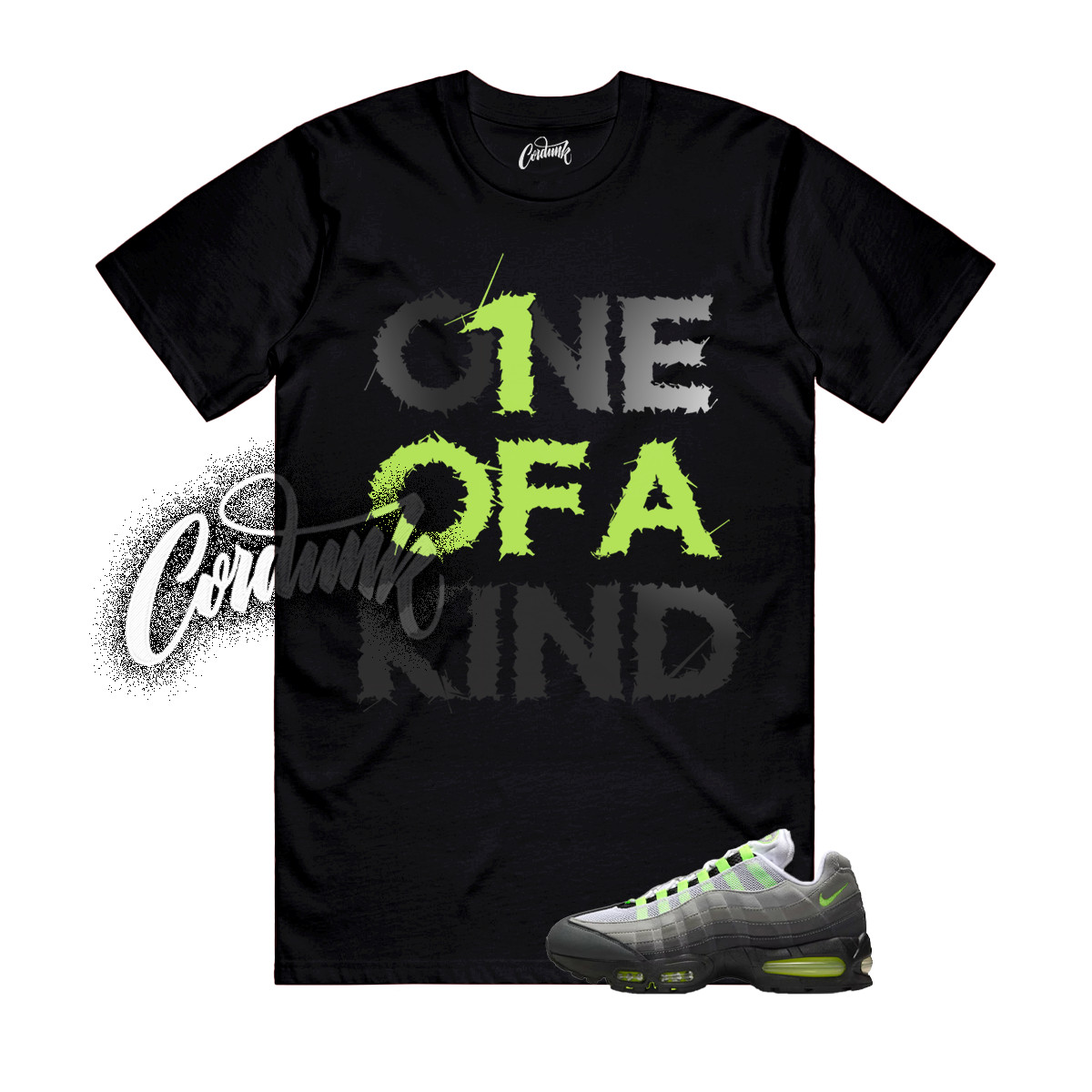 Air Max 95 Big Bubble Neon Black Yellow Cool Grey 2025 T Shirt Match 1OAK
