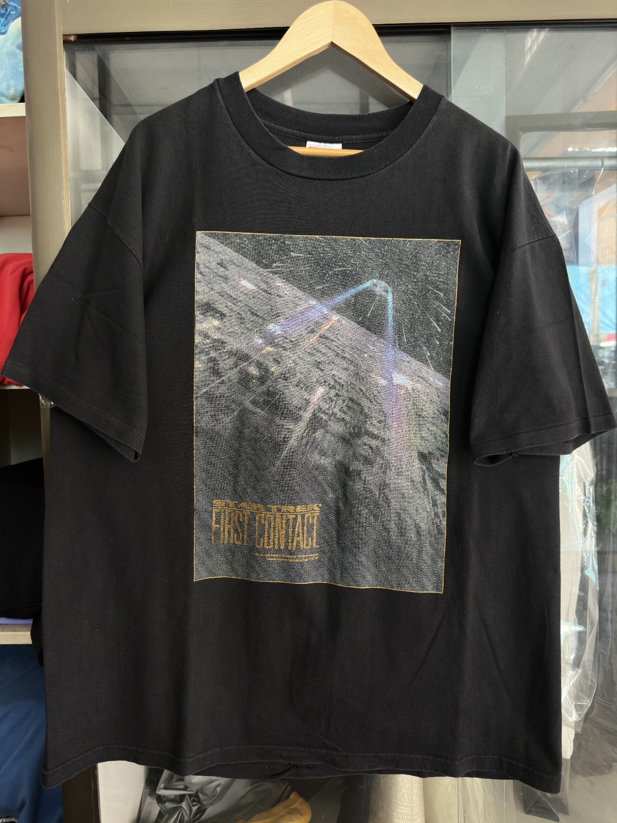 Vintage 1996 Star Trek First Contact Movie T-Shirt Hanes XL Size Single Stitch gallery
