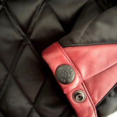 R.J.B Flat Head Steady Blue Jacket Lamb Leather Quilted Black Made in Japan 36