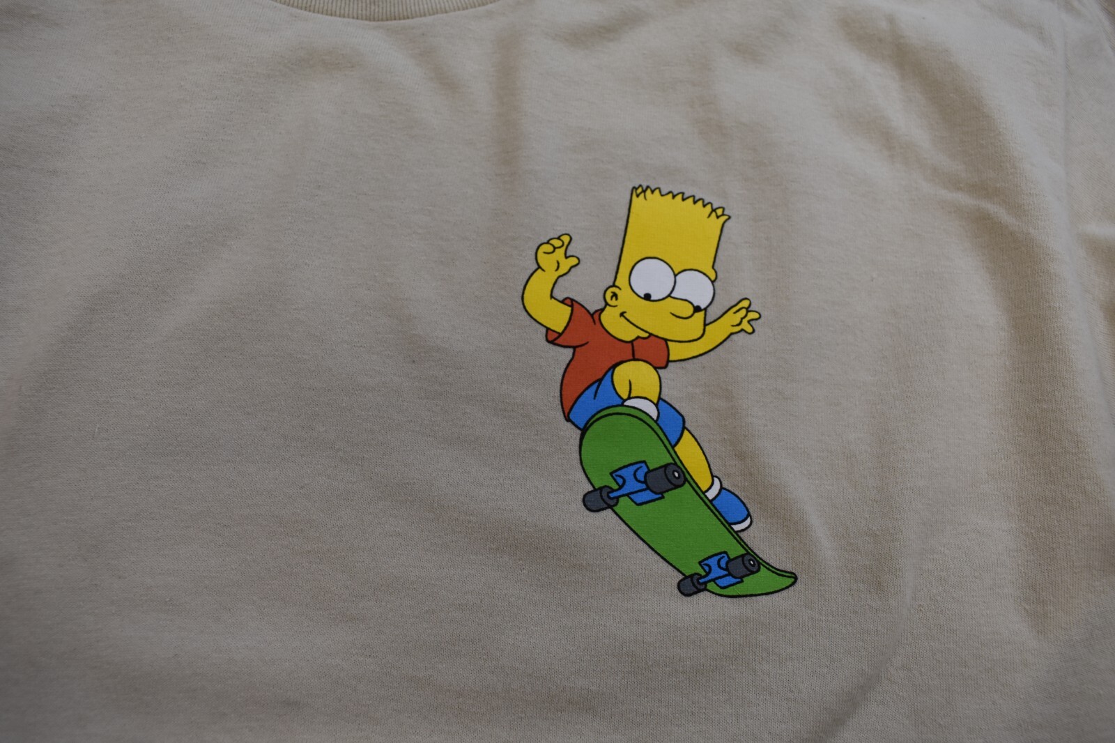 The Simpsons Mens Bart Simpson Skateboard Mischief Beige Shirt New S, L, XL gallery