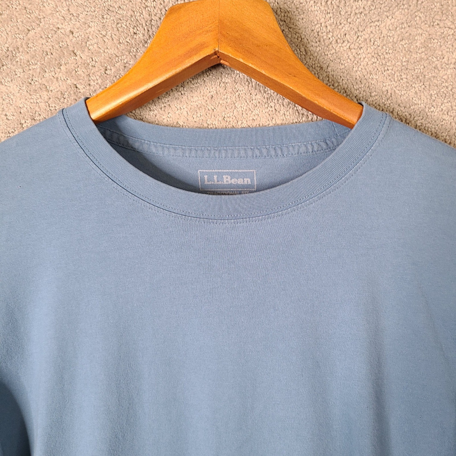 L.L.Bean Shirt Mens L Blue Traditional Fit Cotton Long Sleeve Crew Neck Casual gallery