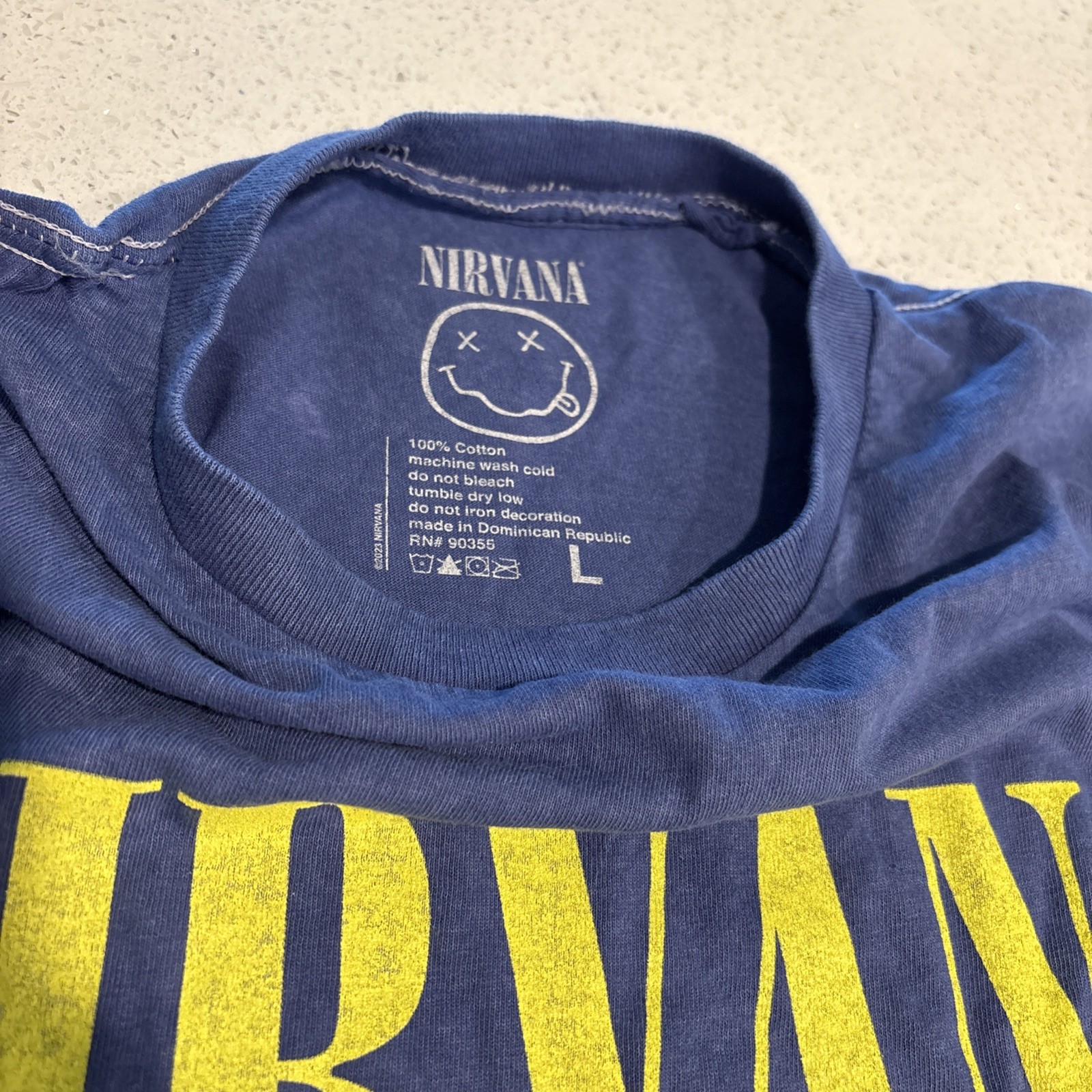 Official Nirvana Smiley Face Tie Dye T Shirt Size L gallery