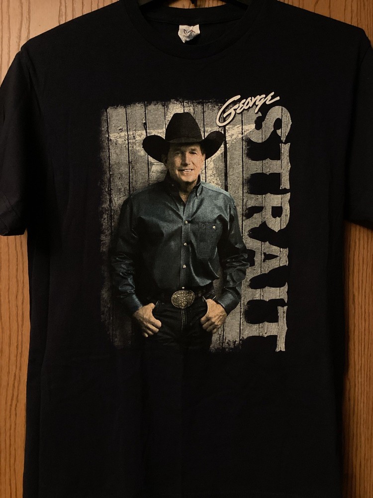 George Strait – “The Cowboy Rides Away” – 2014 Navy Blue Shirt – 2 Sided – L