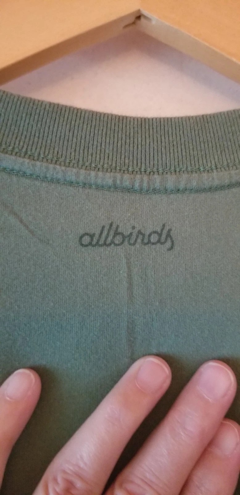 Allbirds Mens Organic Cotton Long Sleeve T-Shirt Hazy Cargo Green Small Eco Tee gallery