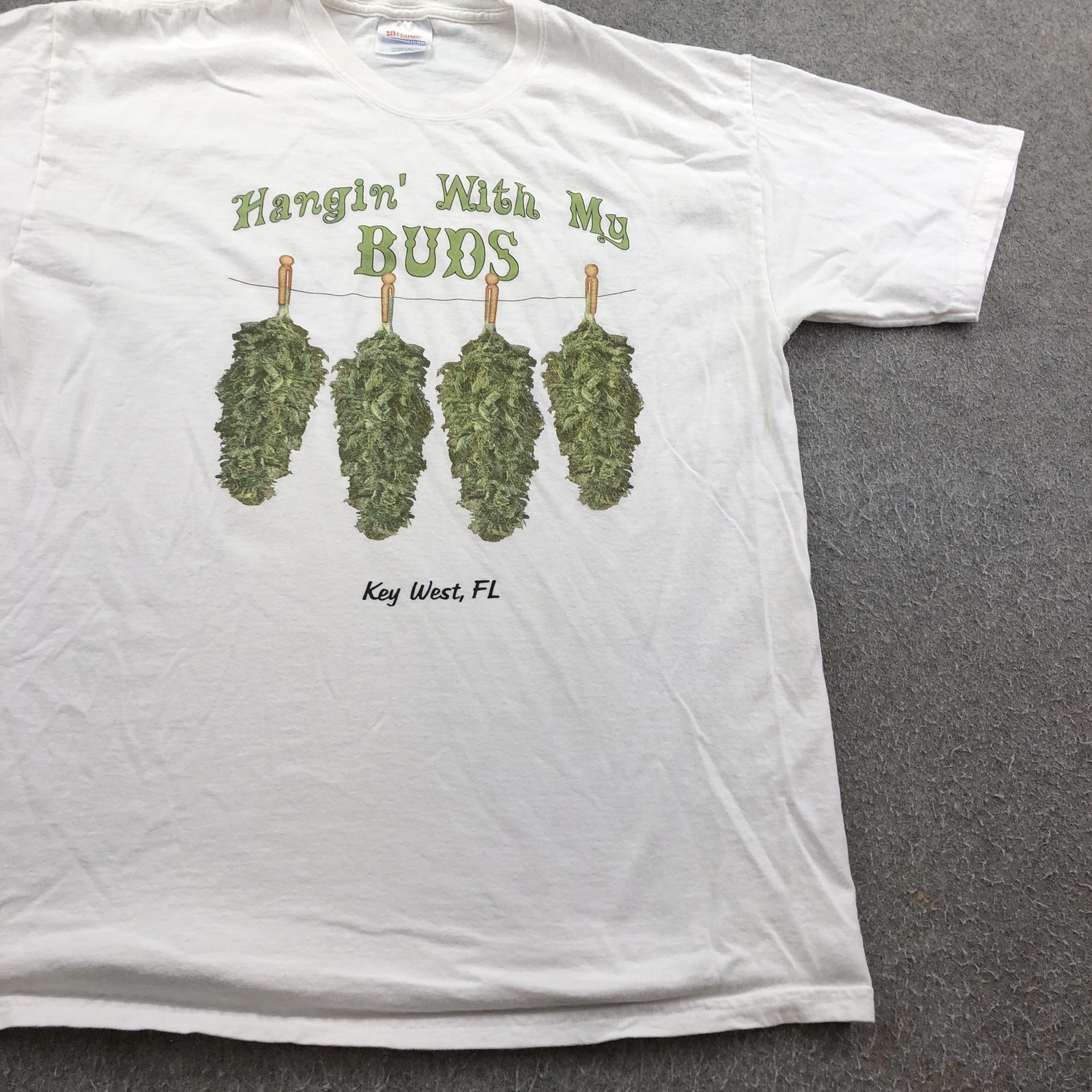 Vintage Weed Shirt Mens Large White Hanes Key West Hangin With My Buds Graphic gallery